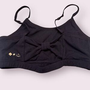 🎀 KATE SPADE x Beyond Yoga Black Bow Front Sports Bra | Size L 🎀